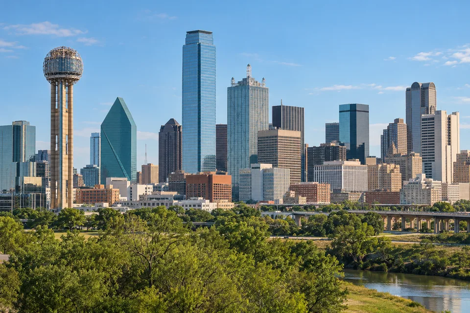 AI-generated illustration: Dallas skyline and architecture