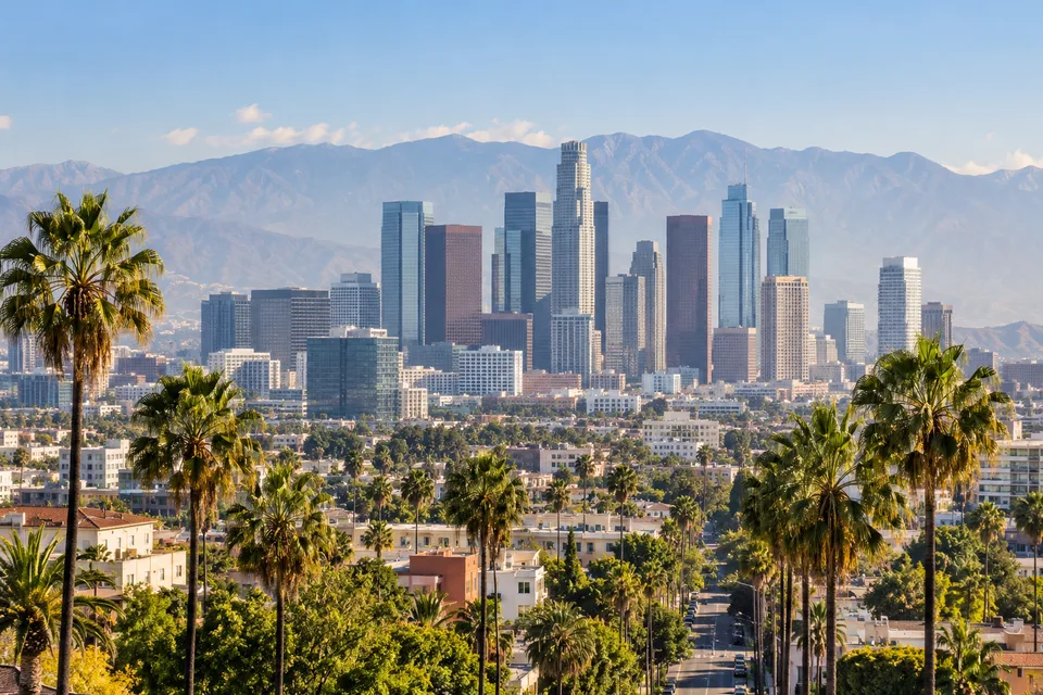 AI-generated illustration: Los Angeles skyline and architecture