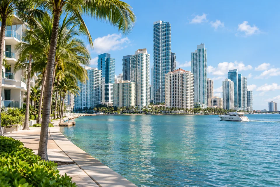 AI-generated illustration: Miami skyline and architecture